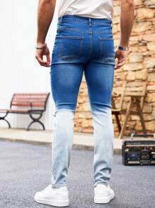 Manfinity Homme Men's Blue Jeans, Minimalist Fashion Suitable For Summer