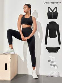 GLOWMODE 21 英寸 Powersculpt™ Goal Getter 可调节抽绳腰部提臀紧身裤带侧袋高强度健身跑步训练健身房