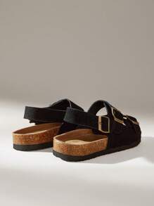 Solecia Women's Fashion Casual Minimalist Thick-Soled Sandals - Black - View 4