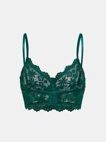 ROMWE Gothic Women's Lingerie Bra With Underwire, Top - Army Green - View 2
