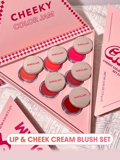 SHEGLAM Set De Rubor En Crema Multiusos 6 En 1 Cheeky Color Jam Set De Rubor En Crema Para Labios Rubor En Polvo Natural Altamente Pigmentado Mate Maquillaje Facial Oferta De Regalo De Navidad Y AñO Nuevo Kit De Rubor Rare,Colorete Marca Belleza Maquillaje Maquullaje CosméTica Para Mujeres NiñAs Perfecto Para Invierno Primavera Ideal Para Y2K Elegante Moda Adecuado Para CumpleañOs Regalo Fiesta Listo Mejor Color