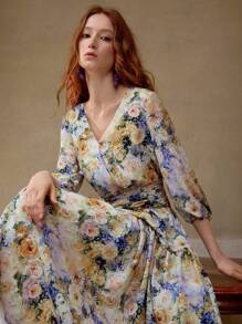 MOTF PREMIUM ROCHIE CU VOLANE CU IMPRIMIRE FLORALĂ - Multicolor - Vizualizare 5