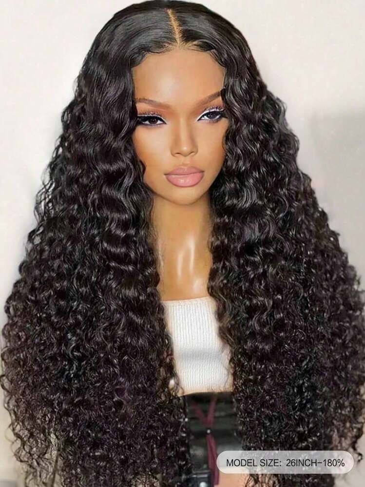Pre Bleached Pre Plucked Pre-Cut Lace Melting Lace Front 6x5 Glueless Deep Wave Closure Wig 100% Human Hair 9AM HAIR - Natural Black - View 4