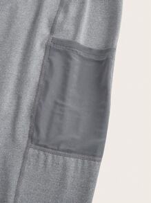 SHEIN Maternity Skinny Pants Black Gray Assorted Mesh Contrast Adjustable Waist Pregnant Women Solid Color High Elasticity Leggings, Suitable For Daily Casual Wear