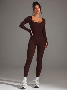 SHEIN Tuta ginnica minimalista da donna, adatta per l'estate - Multicolore - Visualizzare 5