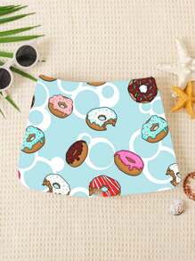 Young Boy Donut Print Slim Fit Swim Trunks, Suitable For Summer - Multicolor - View 2