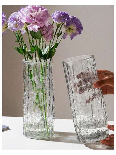 1pc Creative Glacier Glass Vase, Living Room ation, Home/Shop/Office, Ideal Both Fresh Dry Flowers, Can Create Joyful Com Tafel Atmosphere, Great As Dining ation. view 6