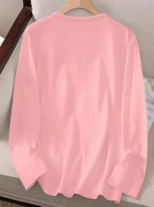 INAWLY Maglietta da donna a collo tondo, minimalista e alla moda, adatta per l'estate