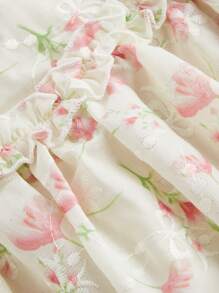 SHEIN MOD Váy hoa ren hở lưng lãng mạn cỡ lớn màu mơ - Nhiều màu - Xem 4