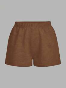 Comfortcana Plus Size 3pcs Solid Color Simple Fashionable Shorts Set, Suitable For Summer - Multicolor - View 6