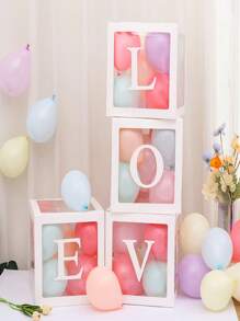 White Paper Balloon Storage Box,Valentine's Day,Thanksgiving Day - White - View 3