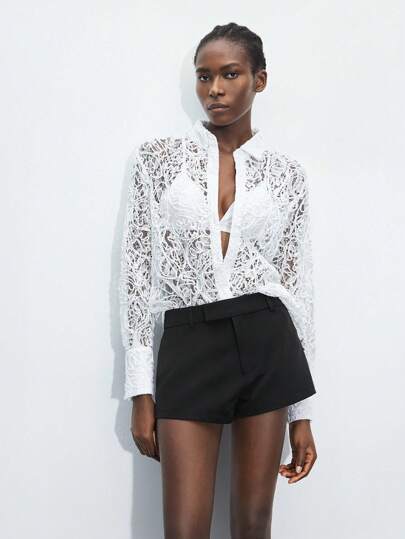 Maija Black Ultra-Short Fashionable Urban Style Women's Shorts, Versatile Minimalist Chic Fall Clothes For Women,Halloween,Autumn Outfits For Women, Christmas Women's Clothing Party Outfit Black Pants