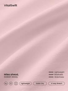 GLOWMODE VitalSwift Ultra High-Rise Elastic Waist Ventilated Back Adjustable Drawstring Sports Shorts With Built-In Shorts Medium Impact Running Jogging Training Gym Workout - Pink - View 7