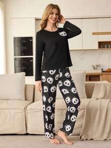 女士简约时尚睡衣套装适合夏季 - 彩色 - 查看 3