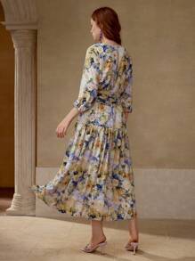 MOTF PREMIUM ROCHIE CU VOLANE CU IMPRIMIRE FLORALĂ - Multicolor - Vizualizare 4
