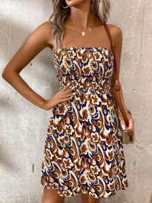 SHEIN LUNE Women's Casual Sleeveless Paisley Print Dress, Summer - Multicolor - View 6