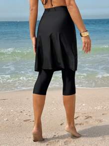 Swim Mulvari Women Solid Color Minimalist Swimwear Bottom, Suitable For Summer