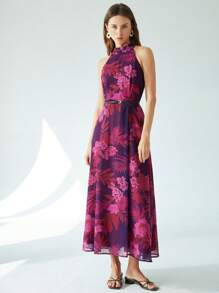 Aveloria Modichic Váy voan không tay in hoa màu hồng cánh sen thanh lịch cho kỳ nghỉ dành cho nữ - Nhiều màu - Xem 3