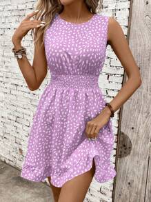 SHEIN Clasi Vestido casual - moderno casual casual - vacacional pastoral - Morado - Ver 6