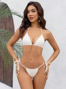 SHEIN Swim 3-częściowy damski seksowny jednolity zestaw bikini i spódnica Hater, letni strój plażowy