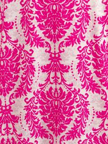 Tween Girls' Vacation Casual Allover Print Notched Neck Dress,Holiday,Summer, Travel - Hot Pink - View 6