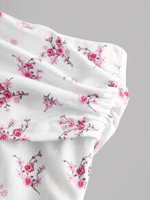Girlism Teen Girls Spring& Summer,Valentine Day Clean Girl,Cute, Casual Ditsy Floral Ruched Slim Fit Spaghetti Strap Mini Shorts Two Pieces Set,Vintage