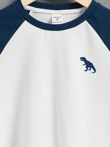 SHEIN Young Boys' Casual And Simple Dinosaur Printed Pullover Short Sleeve T-Shirt, Suitable For Summer - Multicolor - View 4