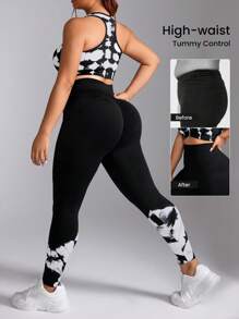 Easithlete 3pcs/Set Plus Size Women Bra, Long Pants & G-String - Multicolor - View 2