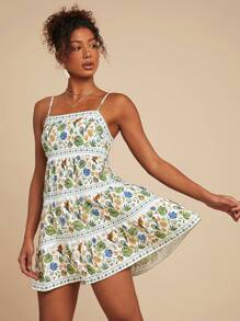 Travachic Woven Printed Spaghetti Strap Women Mini Dress,Sun Dress - Multicolor - View 7