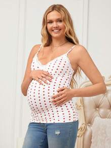 SHEIN Maternity Cami Top, Minimalist And Fashionable, Suitable For Summer - White - View 4