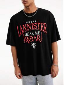Game of Thrones X SHEIN Men's Letter Graphic Round Neck Short Sleeve T-Shirt - Multicolor - View 7