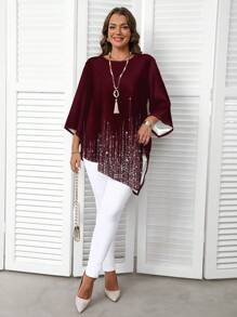 EMERY ROSE Camicia oversize minimal con decorazione glitterata a motivo stellato, adatta per la primavera