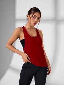 Gameset SHEIN Sport Women's Letter Printed Everyday Fitness Racerback Tank Top - Red - View 6