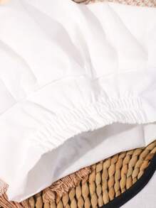 SHEIN 新生儿摄影服装男婴白色厨师帽和围裙套装婴儿摄影道具 1 个月 100 天婴儿摄影道具 - 彩色 - 查看 5