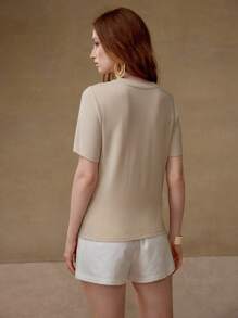 MOTF CAMISETA CUELLO REDONDO CON PARCHES DE CORTE BOXY