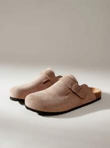 Solecia Women's Adjustable Buckle Design Casual Slip-On Flat Mules - Brown - View 2