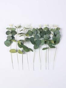 10PCS/30PCS/50PCS 人造植物桉树叶，新娘手捧花材料，情人节礼物装饰，塑料花盆栽配件，家居装饰，户外花园，窗台，浴室装饰，情人节礼物新年，生日派对装饰材料，情人节，礼物 - 綠色 - 查看 8