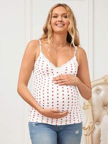 SHEIN Maternity Cami Top, Minimalist And Fashionable, Suitable For Summer - White - View 1