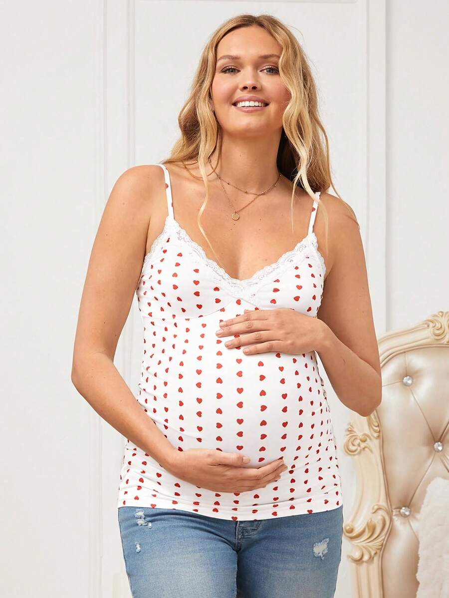 SHEIN Maternity Cami Top, Minimalist And Fashionable, Suitable For Summer - White - View 1