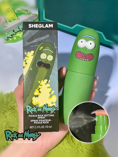 Rick and Morty X SHEGLAM Pickle Rick Setting Spray Moisturizing Long Lasting Fixer Spray Oil-Control Non-Greasy Setting Spray For Makeup Brand Beauty Makeup Face Paint Cosmetic For Women Girls Perfect For Fall Winter Ideal For Y2K Fancy Fashion Suitable For Birthday Christmas Present Party Ready Best Color