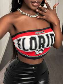 BamGleam Women's Minimalist Strapless Top, Suitable For Summer - Red and Black - View 4