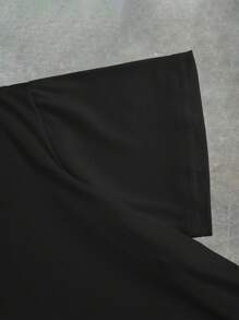 Manfinity Dauomo Slogan "Scoliosis" Funny Internet Meme Pattern Print Men's Standard T-Shirt - Black - View 4