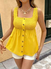 Breezaya 女式无袖前开扣背心，简约时尚风格，适合夏季