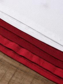 SHEIN 3 قطع/بكج، قميص داخلي نسائي قياسات كبيرة مطرز بالكرز والقلب والفيونكة