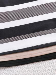 Conjunto de 3 peças Regatas Casuais, Confortáveis, da Moda e Versáteis, Respiráveis, com Listras e Cores Sólidas, para Meninos, para Primavera e Verão