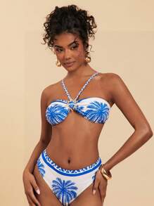 Travachic Women's Spaghetti Strap Top And Triangle Bottoms Swimwear, Graphic Beachwear Women, High Waisted Bikini, Push Up Bikini, Summer Beach Vacation,Backless,Beachwear High Waisted,Beach Outfits For Woman,Sexy,Summer Outfits For Women, For Beach Vacation For Summer Beach Vacation,Boho,Vacation,LINEN,Crochet