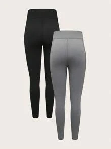 SHEIN Maternity Skinny Pants Black Gray Assorted Mesh Contrast Adjustable Waist Pregnant Women Solid Color High Elasticity Leggings, Suitable For Daily Casual Wear