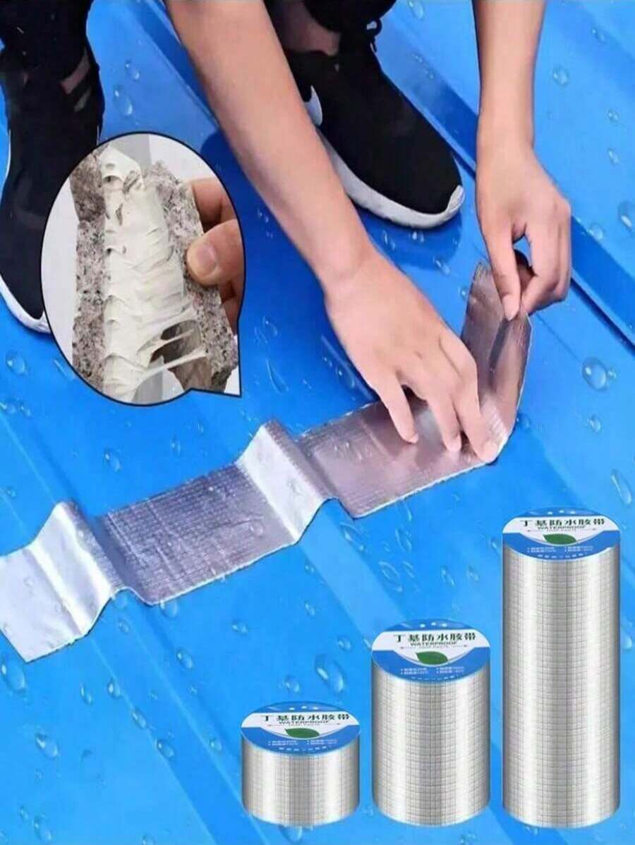 1 Roll 100cm-500cm Long Waterproof Roof Tape, Ceiling Leak-Proof Tape, Crack Repair, Pipeline Leak-Proof Tape, Wall Leak-Proof Sticker, Super Nano Tape, Asphalt Shingle Leak-Proof Patch