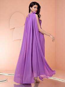 Coutiva Váy dài chữ A cổ chữ A bất đối xứng màu tím sang trọng thanh lịch cho nữ, Váy dài thanh lịch cho nữ Váy công chúa cho nữ Váy cho nữ Váy thanh lịch Váy thanh lịch cho nữ Váy dự tiệc cho nữ Váy cho nữ Váy dài thanh lịch cho nữ, Trang trọng, Cho buổi tối, Khách dự tiệc cưới - Màu tím - Xem 2