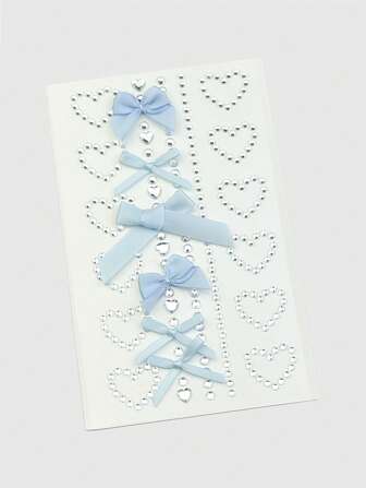 Kawaii 1 pièce Bijoux de visage en forme de papillon et de cœur pailleté
